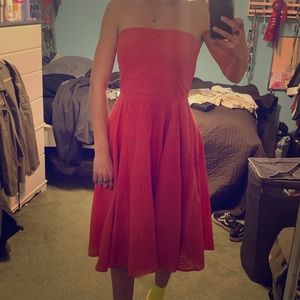 Pink strapless whitehouse black midi dress